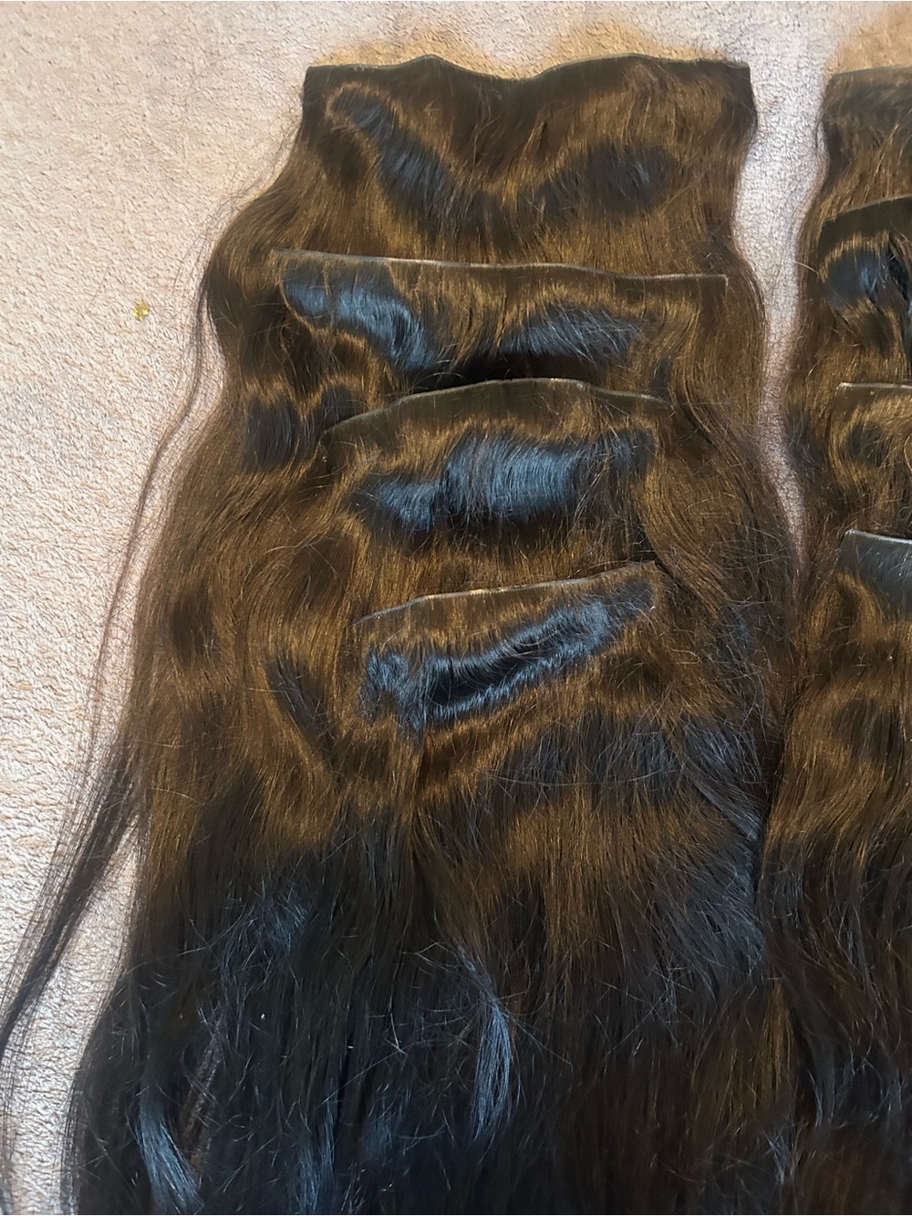Luv Me Natural Dark Brown Clip-In Hair Extensions - full set 20” - Picture 2 of 5